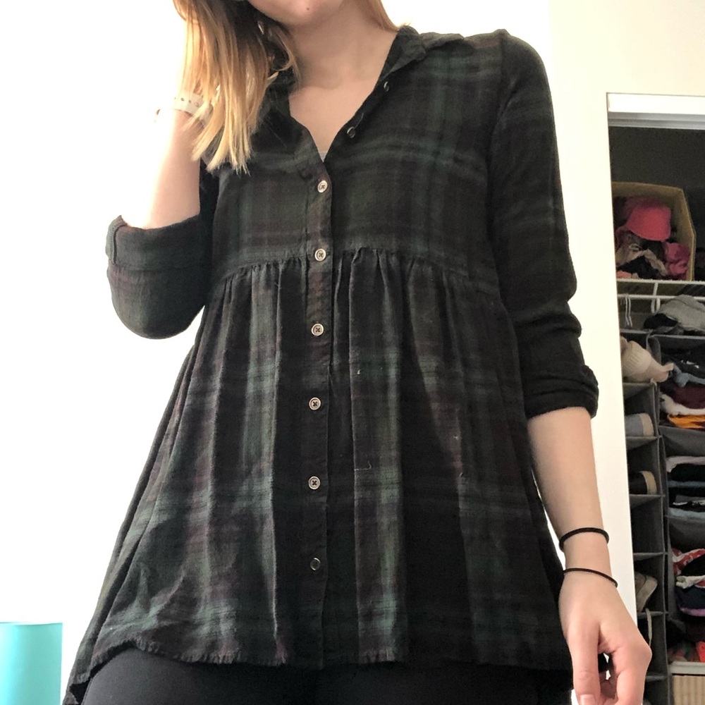Button Down Babydoll Flannel